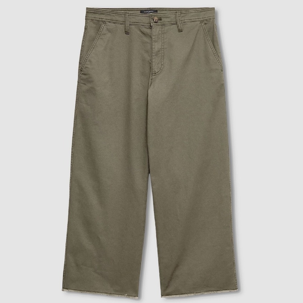 Banana Republic Wide-Leg‎ Cropped Chino - Womens Size 8 Olive - #49528-K2